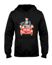 Pitbull Riding Red Truck Christmas Tree Santa Pitbull Xmas T-Shirt