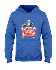 Pitbull Riding Red Truck Christmas Tree Santa Pitbull Xmas T-Shirt