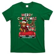 Merry Christmas Scottish Highland Cow Xmas Farm Animal Lover Long Sleeve T-Shirt