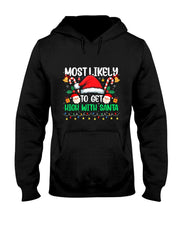Most Likely to Get High with Santa Christmas Funny Matching T-Shirt