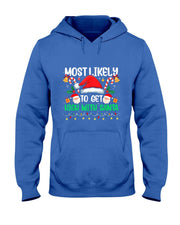 Most Likely to Get High with Santa Christmas Funny Matching T-Shirt