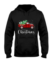 Merry Christmas Red Truck Buffalo Plaid Xmas Retro Vintage T-Shirt