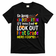 1 Grade Graduation So Long Kindergarten T-Shirt - Black