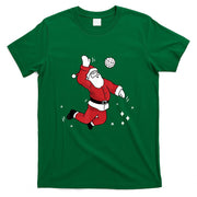 Santa Playing Volleyball Christmas Pajama Cool Sport X-Mas T-Shirt