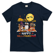 Pug Happy Hallothanksmas Halloween Thanksgiving Xmas T-Shirt