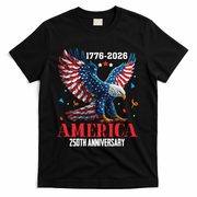 250 Anniversary USA Eagle 1776-2026 American Patriotic T-Shirt - Black