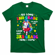 2nd Grade Graduation Girl 3rd Grade Here I Come Unicorn Grad  T-Shirt - Green