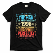 30th Birthday The Man The Myth The Legend 1996 One Of A Kind Limited Edition T-Shirt - Black
