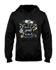 Faith Over Fear Flower Butterfly Christian Bible Verse T-Shirt