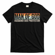 Man Of God Husband Dad Protector Christian Dad Father's Day T-Shirt