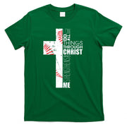 Philippians 413 Baseball Christian Cross Religious Verse T-Shirt