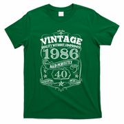 40th Birthday 1986 Vintage Quality Without Compromise  T-Shirt - Green
