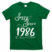 40th Birthday Sassy Since 1986 T-Shirt - Green