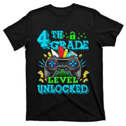 4Th Grade Level Unlocked Video Gamer Back To School T-Shirt