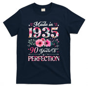 90 Year Old Made In 1935 Floral 90th Birthday Women T-Shirt