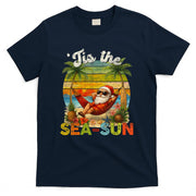 Tis The Sea-Sun Funny Christmas In July Hawaii Santa Beach T-Shirt