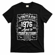 50th Birthday 1976 Vintage Quality Without Compromise Aged To Perfection Genuine T-Shirt - Black
