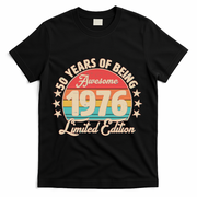 50th Birthday 50 Years Of Being Awesome 1976 Limited Edition T-Shirt - Black