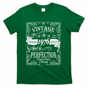 50th Birthday Vintage 1976 Genuine Quality Age To Perfection Original Parts Mostly T-Shirt - Green
