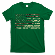 I Have Two Titles Dad And Bonus Dad Military Camo Flag T-Shirt