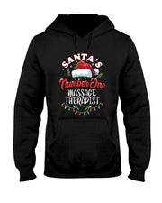 Masseuse Christmas Gift Santas Number One Massage Therapist T-Shirt