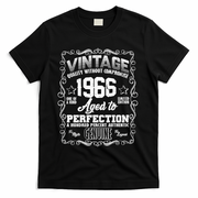 60th Birthday 1966 Vintage Quality Without Compromise Aged To Perfection Genuine T-Shirt - Black