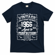 60th Birthday 1966 Vintage Quality Without Compromise Aged To Perfection Genuine T-Shirt - Navy