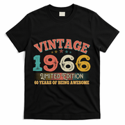 60th Birthday Vintage 1966 Limited Edition 60 Years Of Being Awesome T-Shirt - Black