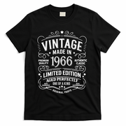 60th Birthday Vintage Made In 1966 Premium Quality Authentic Classic Birthday T-Shirt - Black