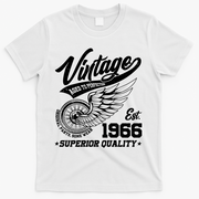 60th Birthday Vintage Age To Perfection EST 1966 Superior Quality T-Shirt - White