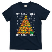 Tacos Christmas Tree Funny Xmas Foodie Mexican Men Women Kid T-Shirt