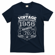 70th Birthday 1956 Vintage Quality Without Compromise  T-Shirt - Navy