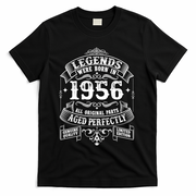 70th Birthday Vintage Scroll Border Legends Were Born Age Perfectly 1956 T-Shirt - Black