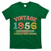 70th Birthday Vintage 1956 Limited Edition 70 Years Of Being Awesome T-Shirt - Green
