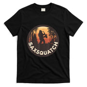 Retro Vintage Sax-Squatch Yeti Bigfoot Playing Saxophone T-Shirt