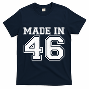80 Birthday Made In 1946 Sports Jersey T-Shirt - Navy
