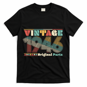 80th Birthday Retro Style Vintage 1946 Original Parts T-Shirt - Black