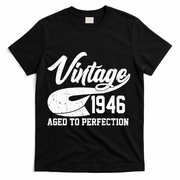 80th Birthday Sporty Vintage 1946 Age To Perfection  T-Shirt - Black