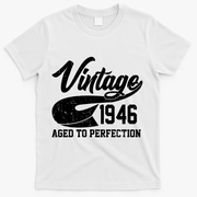 80th Birthday Sporty Vintage 1946 Age To Perfection  T-Shirt - White
