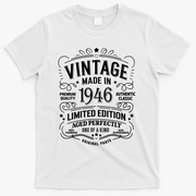 80th Birthday Vintage Made In 1946 Premium Quality Authentic Classic Birthday T-Shirt - White