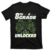 8Th Grade Level Unlocked Back To School Video Gamer T-Shirt