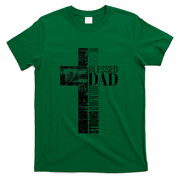 Christian Fathers Day Gifts Religious Blessed Dad Cross T-Shirt