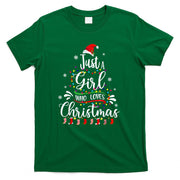 Merry Christmas Just A Girl Who Loves Christmas Tree Xmas T-Shirt
