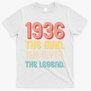 90th Birthday 1936 The Man Myth The Legend T-Shirt - White