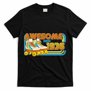 90th Birthday Awesome Since 1936 Retro Roller Skates  T-Shirt - Black