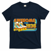 90th Birthday Awesome Since 1936 Retro Roller Skates  T-Shirt - Navy