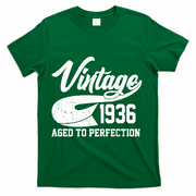 90th Birthday Sporty Vintage 1936 Age To Perfection  T-Shirt - Green