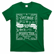 90th Birthday Vintage 1936 Genuine Quality Age To Perfection Original Parts Mostly T-Shirt - Green