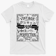 90th Birthday Vintage 1936 Genuine Quality Age To Perfection Original Parts Mostly T-Shirt - White