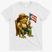 Coqui Frog Puerto Rico Flag Taino Boricua Hispanic T-Shirt - White
